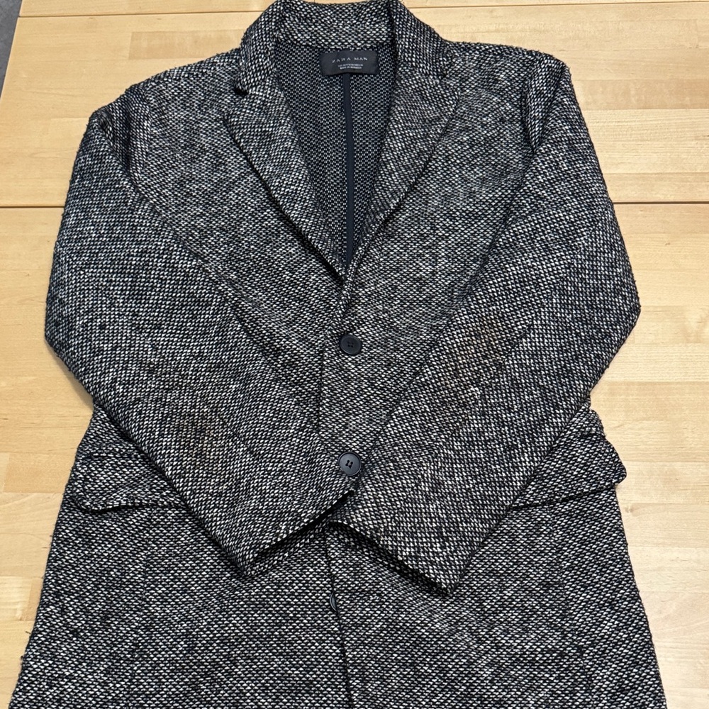 Zara Black and White Textured Jacket